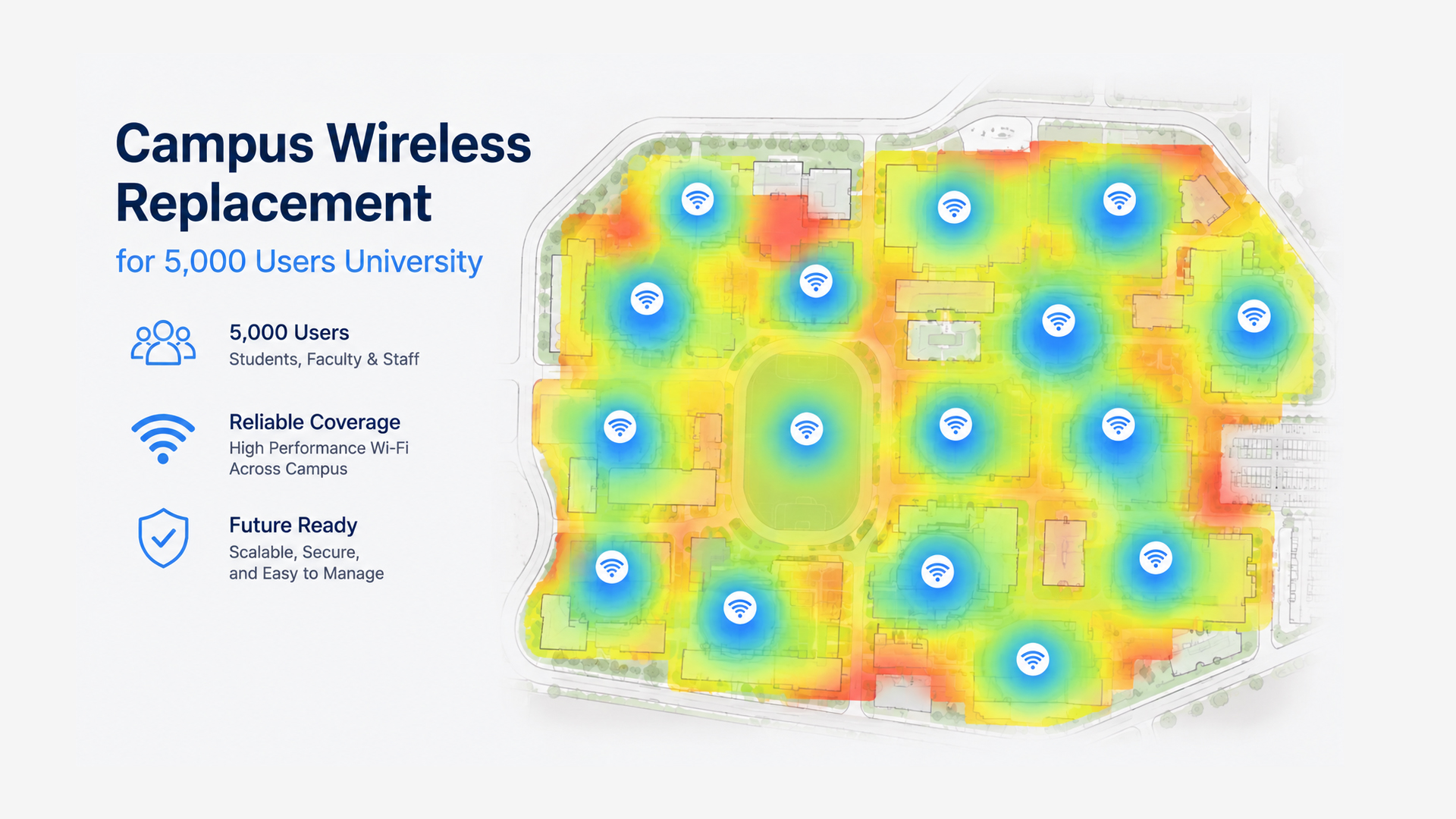Campus Wireless Replacement for 5,000 Users University